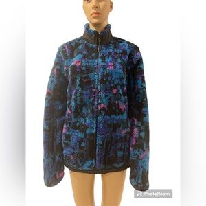 American Eagle Men Sherpa Jacket Blue Full Zip Size M